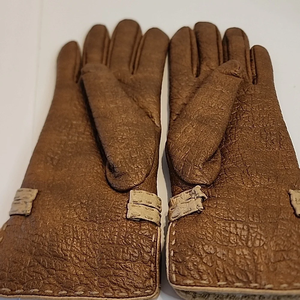 VAN RAALTE Softee Vintage Warm WINTER gloves, Vinyl With Belted Wraps On Wrists